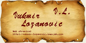 Vukmir Lozanović vizit kartica